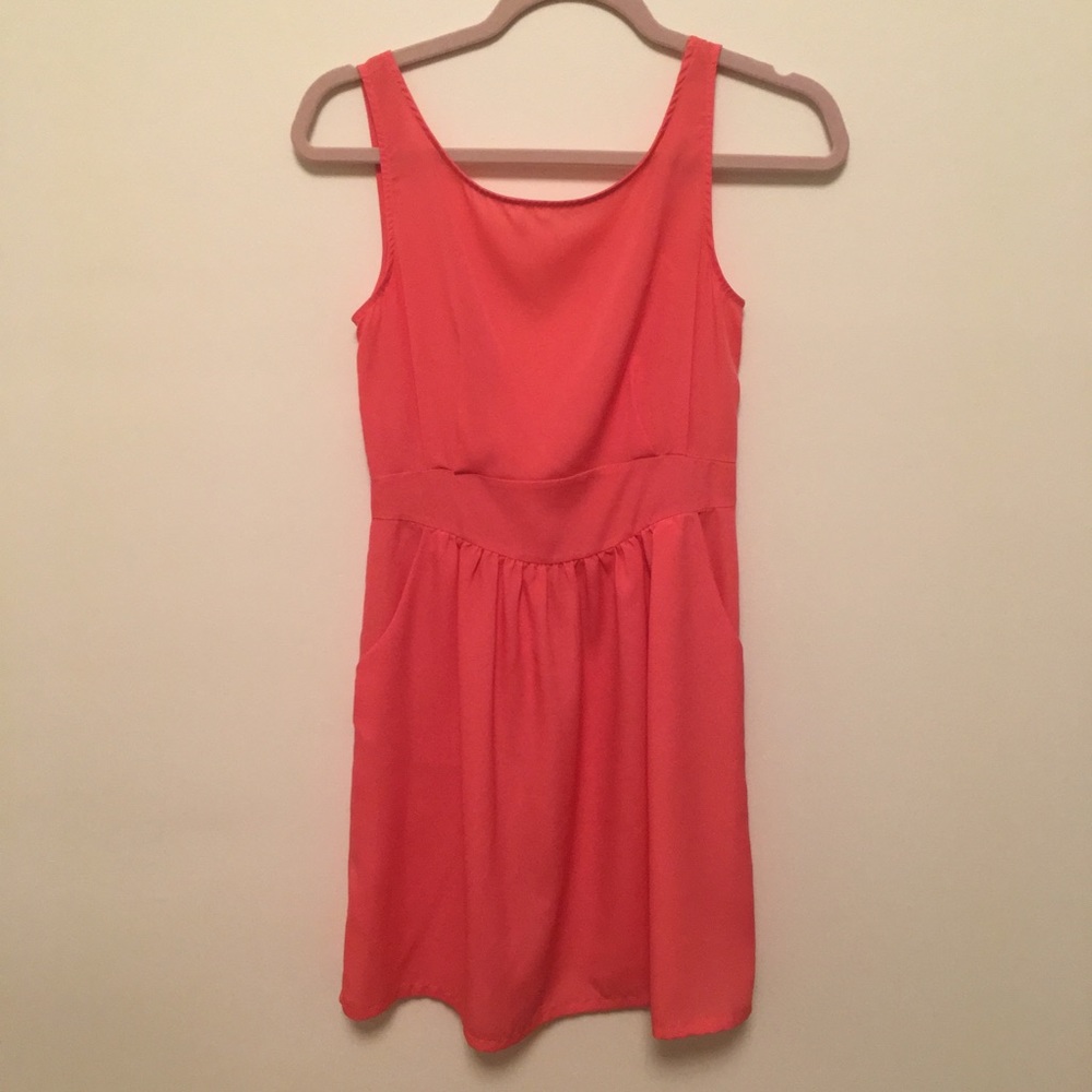 Coral backless dress